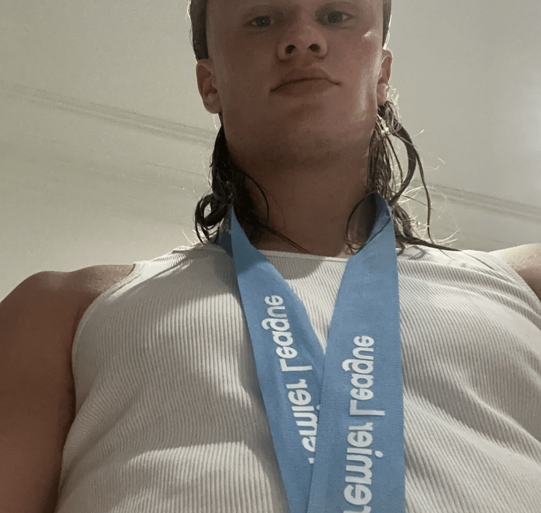 Haaland Wearing The Premier League Champions Medal