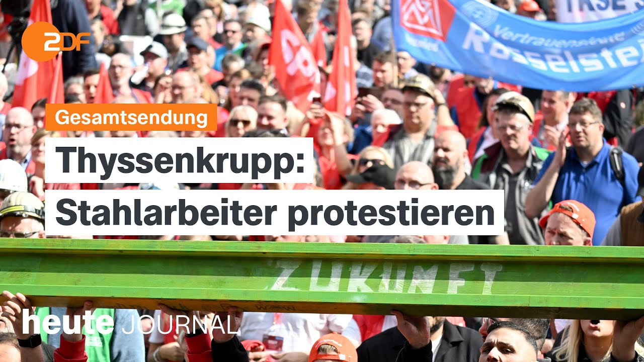 heute journal vom 30.04.2024 Protest bei Thyssenkrupp, Jobcenter, Unruhen an Columbia-Uni