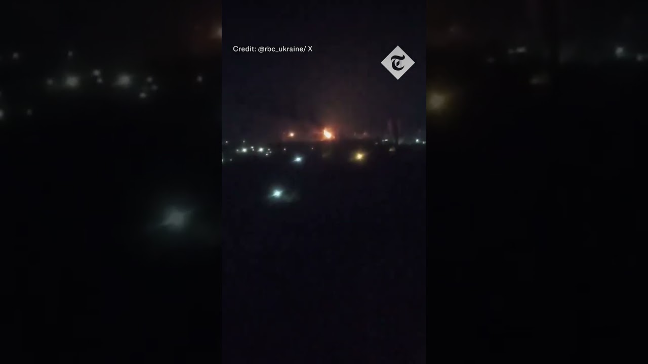 Ukrainian drone blasts set Russian oil refinery ablaze in Ryazan