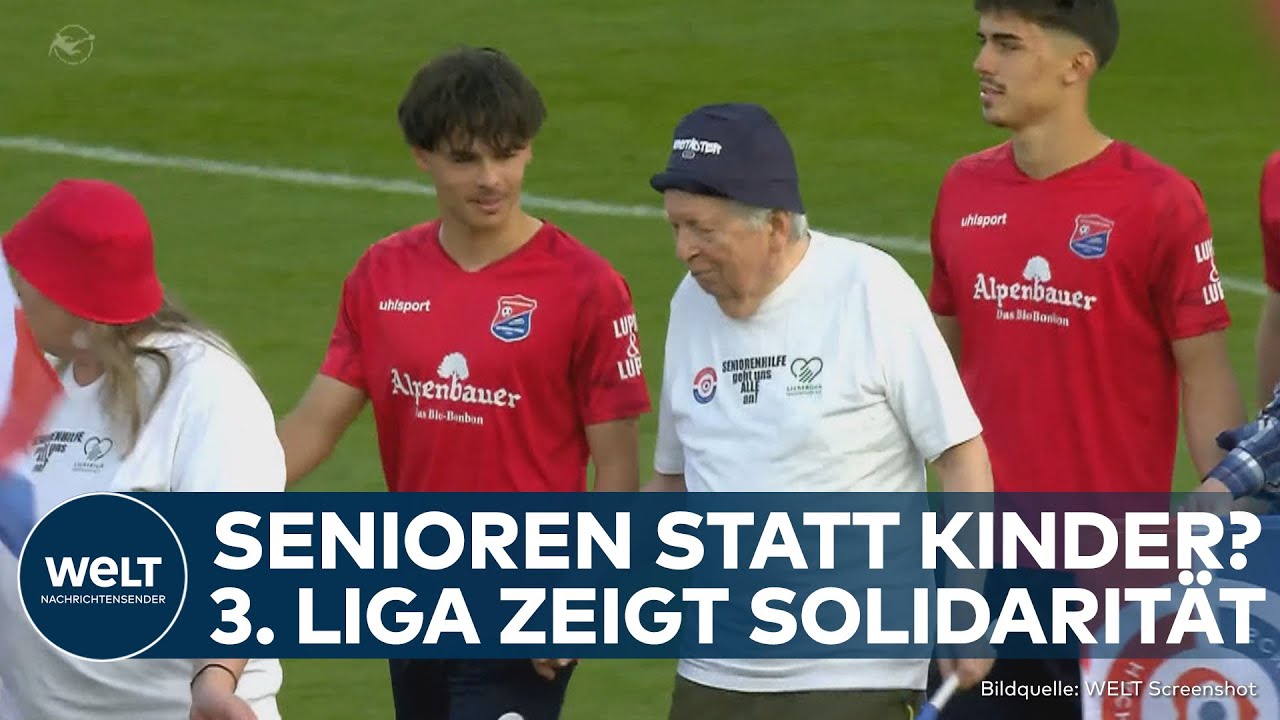 ALTERSARMUT IN DEUTSCHLAND: Beim Drittliga-Derby begleiteten Rentner die Profis auf den Platz