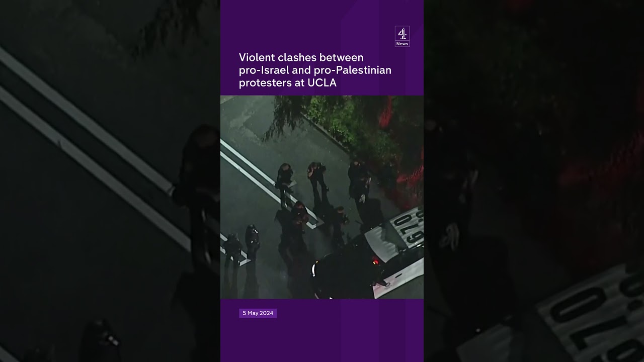 Violent scenes at US campus protests