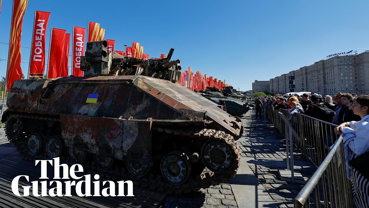 Russia parades western-made tanks captured from Ukrainian army