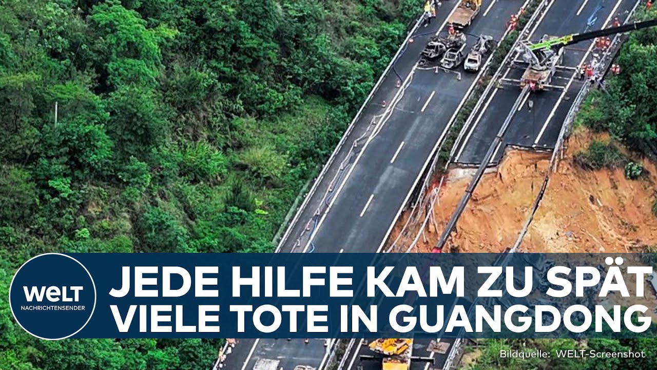 CHINA: Einsturz einer Autobahn in Guangdong nach heftigen Regenfällen fordert viele Tote