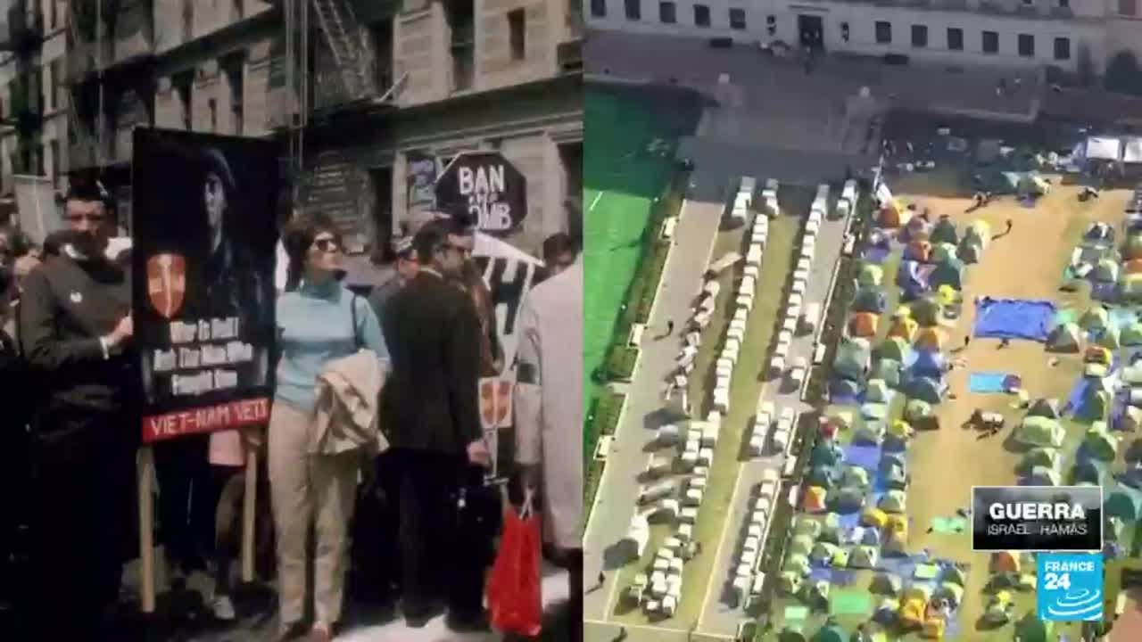 De 1968 a 2024: protestas estudiantiles en la Universidad de Columbia contra las guerras