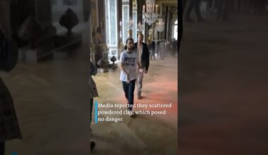 Activists release orange powder into Versailles Hall of Mirrors | DW News