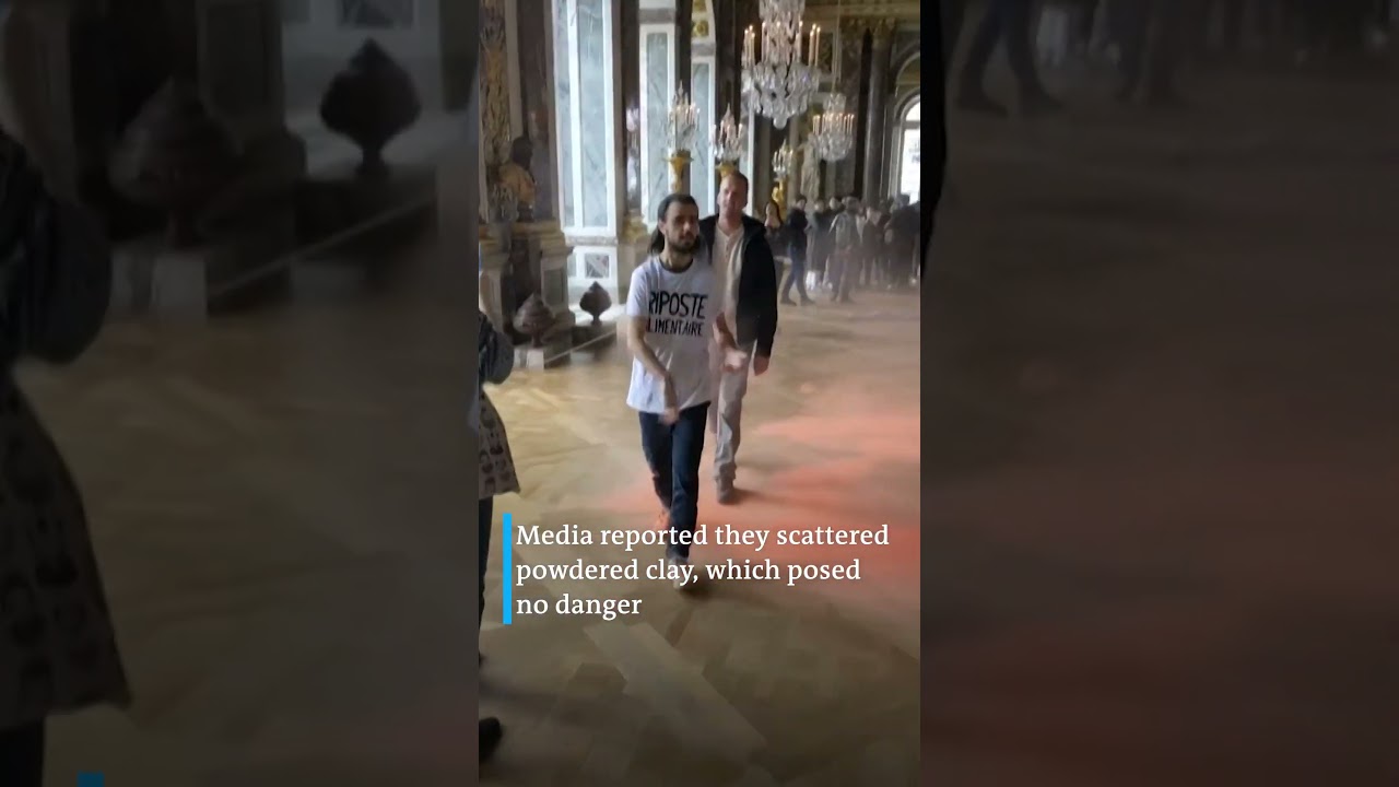Activists release orange powder into Versailles Hall of Mirrors | DW News