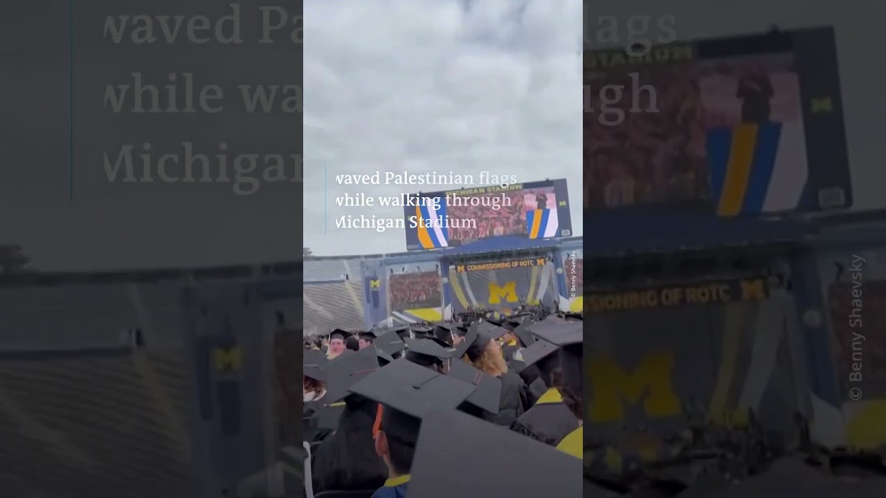 Pro-Palestinian protesters disrupt ceremony at Michigan Stadium | DW Shorts