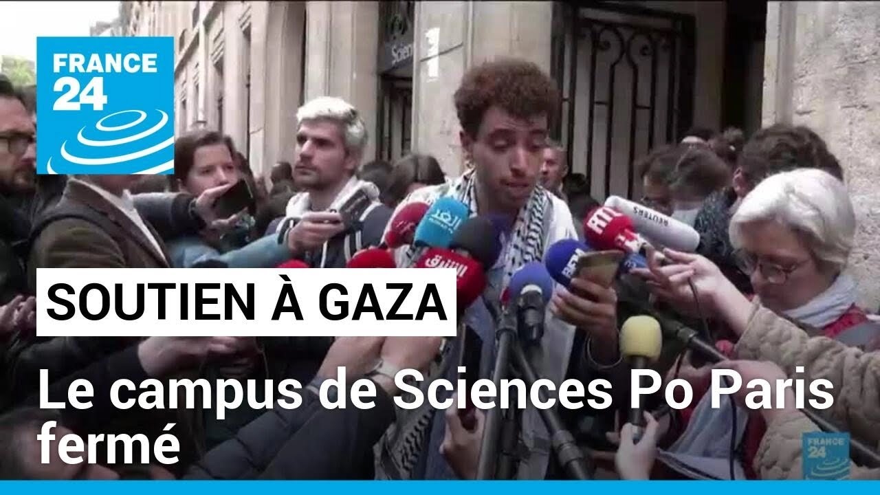 Mobilisation des étudiants en soutien à Gaza : le campus de Sciences Po Paris fermé • FRANCE 24