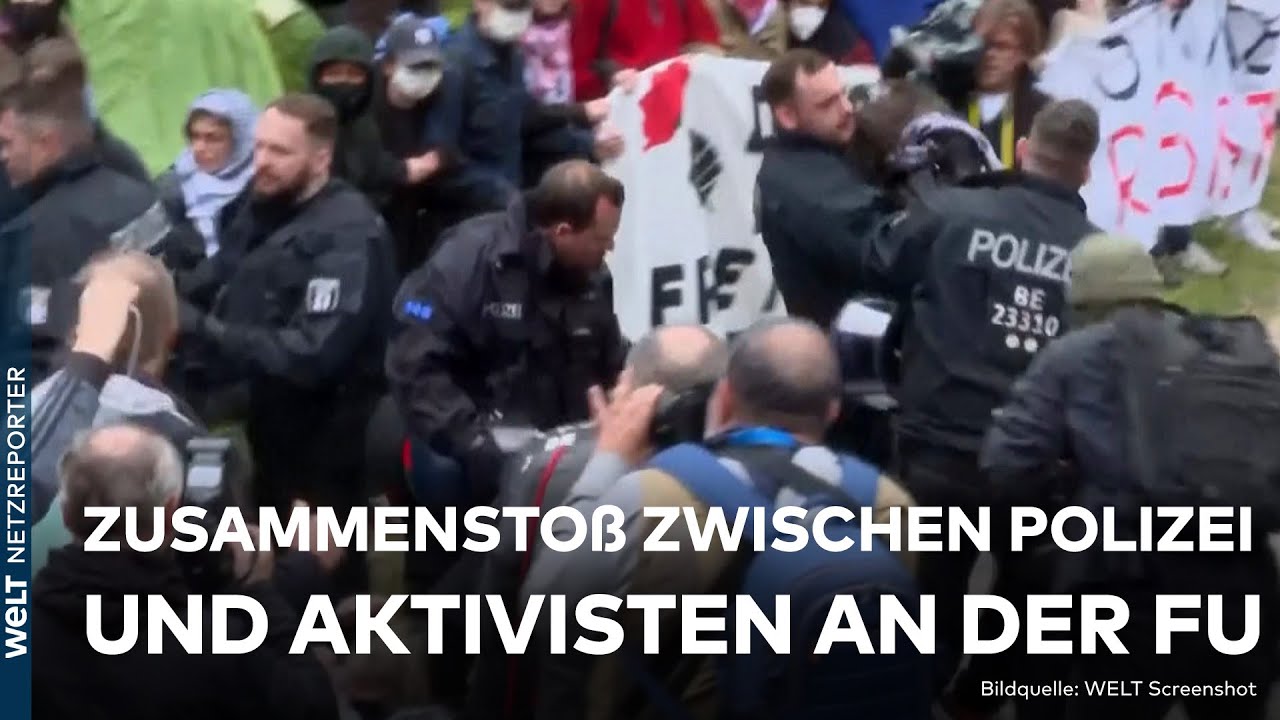 FREIE UNIVERSITÄT: Polizei räumt Pro-Palästina-Protestcamp! Ermittlungen wegen "Volksverhetzung"