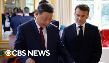 Chinese President Xi Jinping in France, speaks with President Macron about Russia