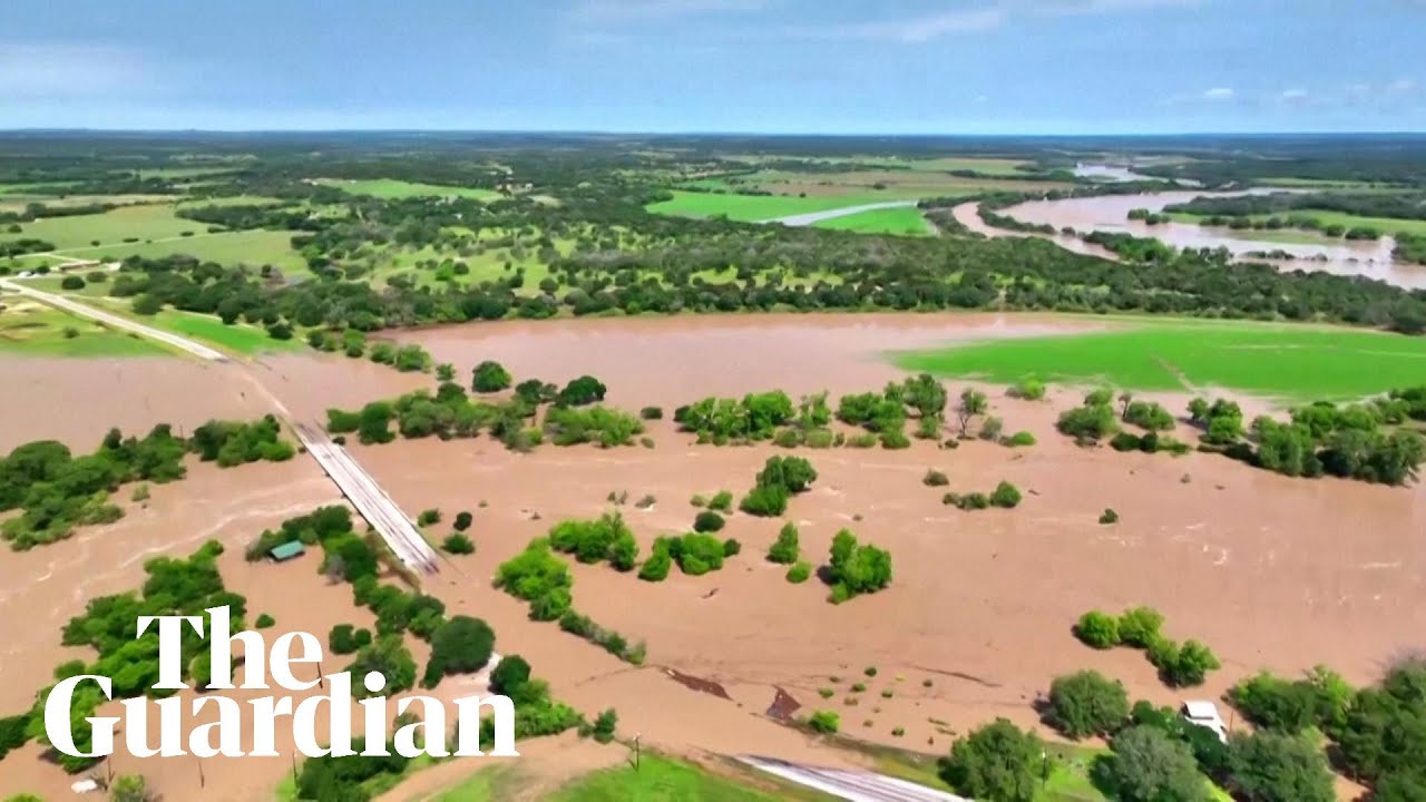 Drone footage shows extent of flooding in Texas