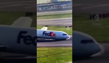 FedEx plane makes emergency landing on its nose