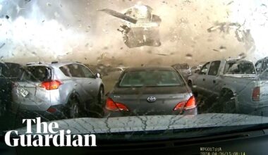 Dashcam footage captures tornado destroying Nebraska building