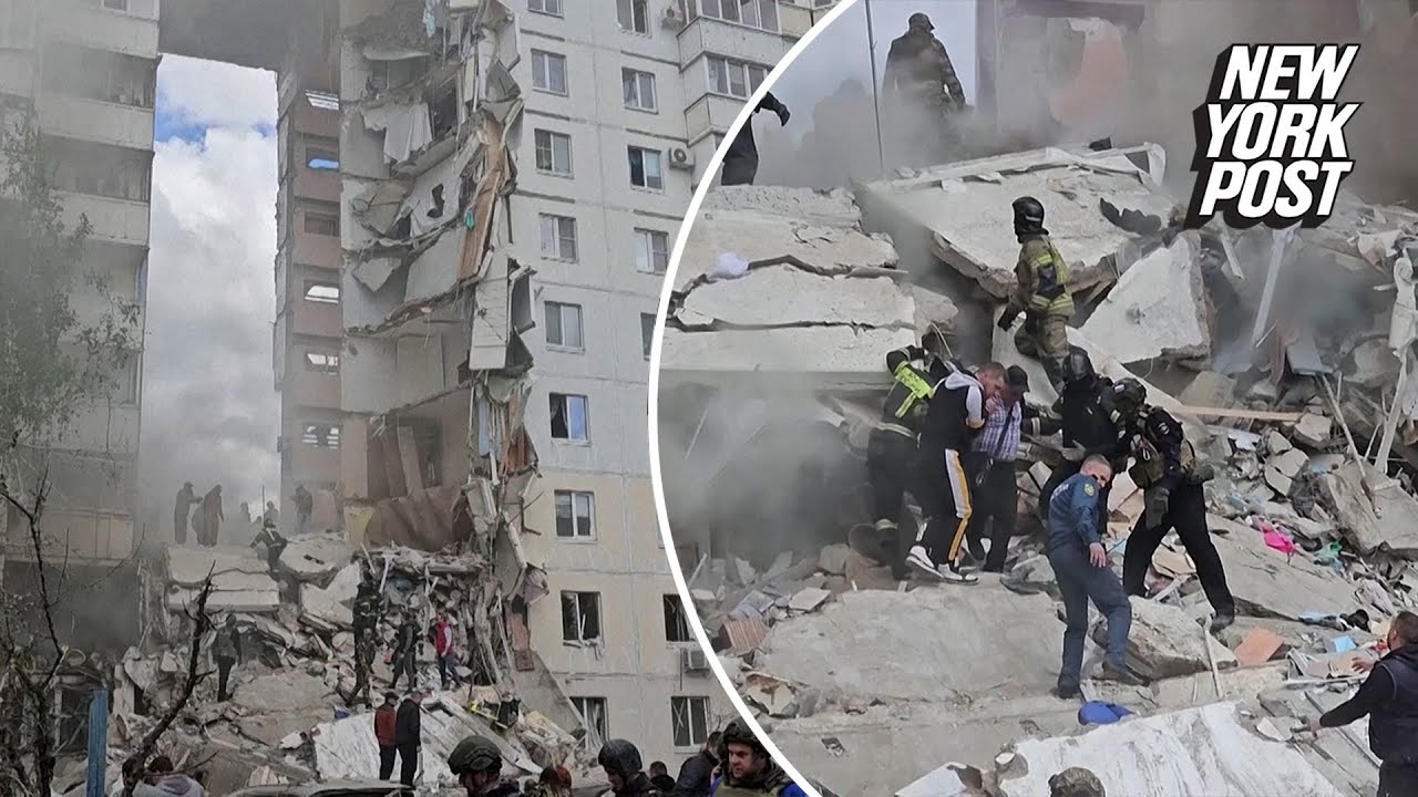 Video shows aftermath of Ukrainian airstrike at apartment block in Belgorod, Russia