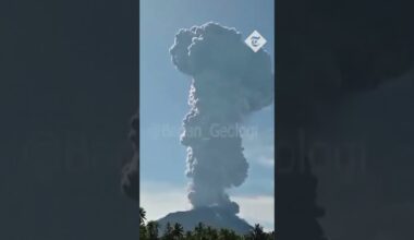 Indonesia's Mount Ibu erupts and spews ash into the sky