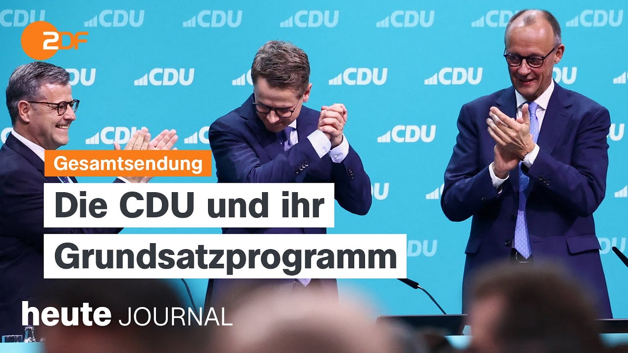 heute journal vom 7.5.24 CDU-Grundsatzprogramm, Angriff auf Matthias Ecke, Israel in Rafah (english)