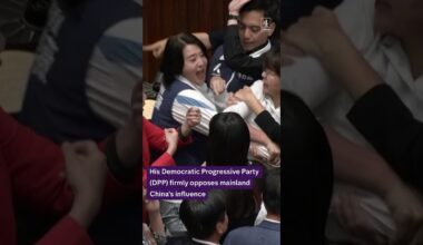 Violence breaks out in Taiwanese parliament in a dispute over reforms