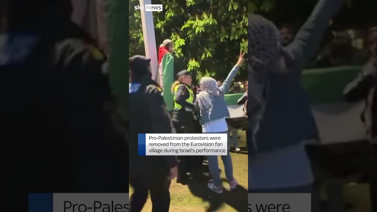 Protesters removed from Eurovision fan village