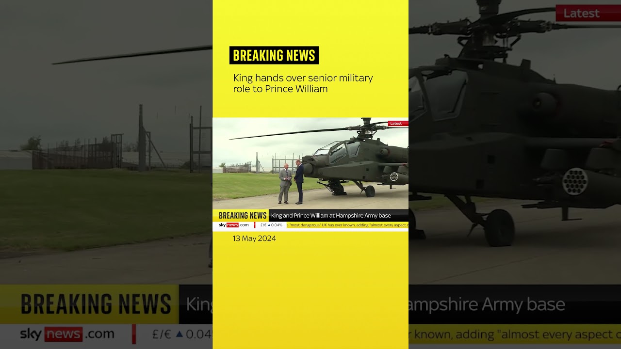 King hands over senior military role to Prince William
