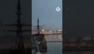 Russian anti aircraft guns fire against Ukrainian drones over Novorossiysk