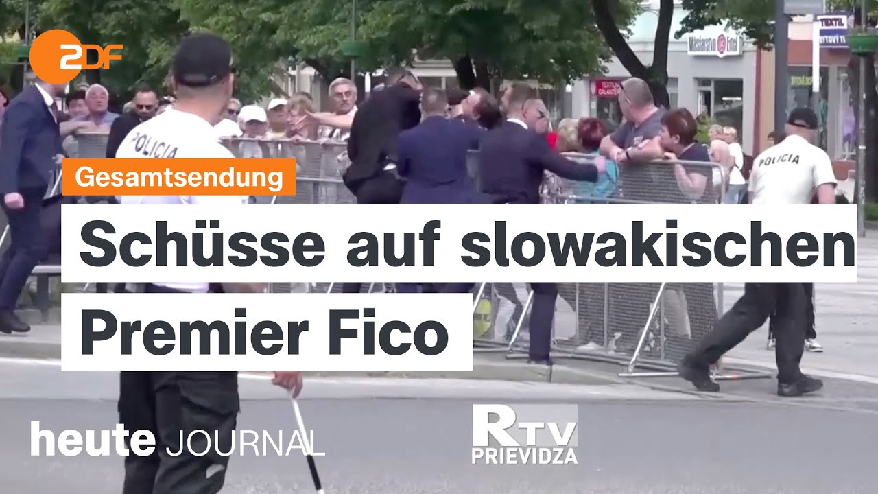 heute journal vom 15.05.24 Schüsse auf Fico, Prognose der Wirtschaftsweisen, Klinik-Reform (english)