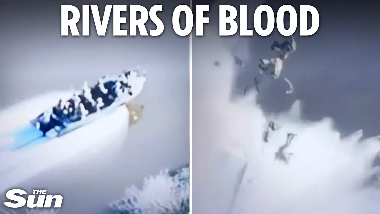 Boatload of Russian troops are BLOWN out of the water by Ukrainian kamikaze drone in deadly blitz