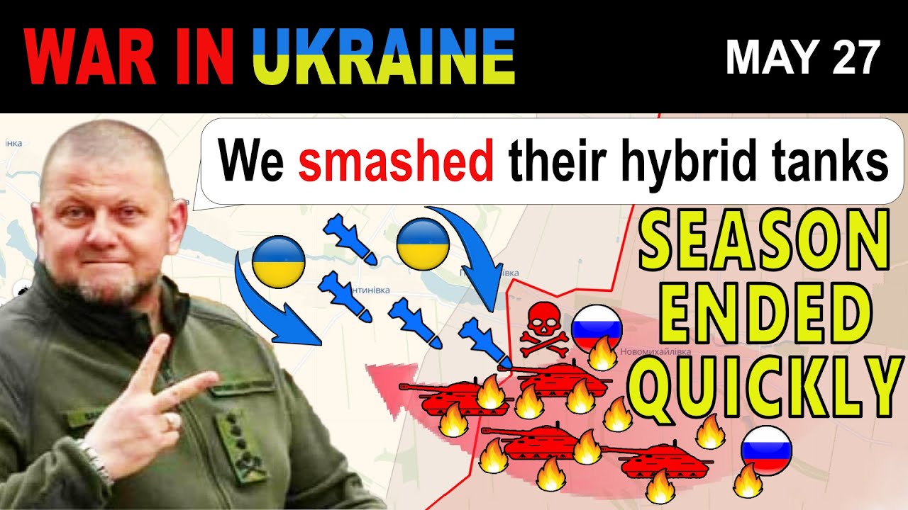 27 May: NO MATCH. Russia’s Turtle Tanks SHATTERED by Mines and Drones! | War in Ukraine Explained