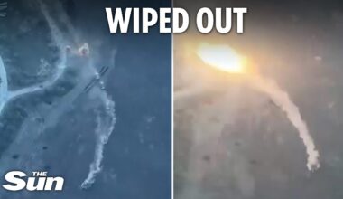 Shocking moment Ukraine drones take out Russian tanks one by one in targeted attack