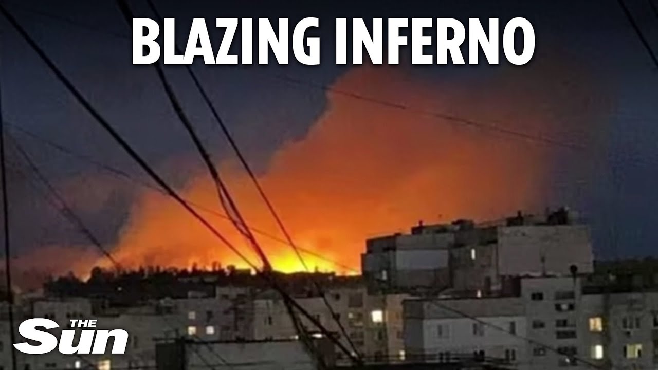 Raging fires light up the sky as Ukraine blasts Russian-held airport in two missile strikes