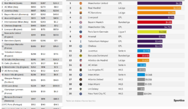 Value of clubs in 2005 and in 2024