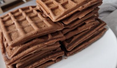Gaufres goût chocolat en poudre