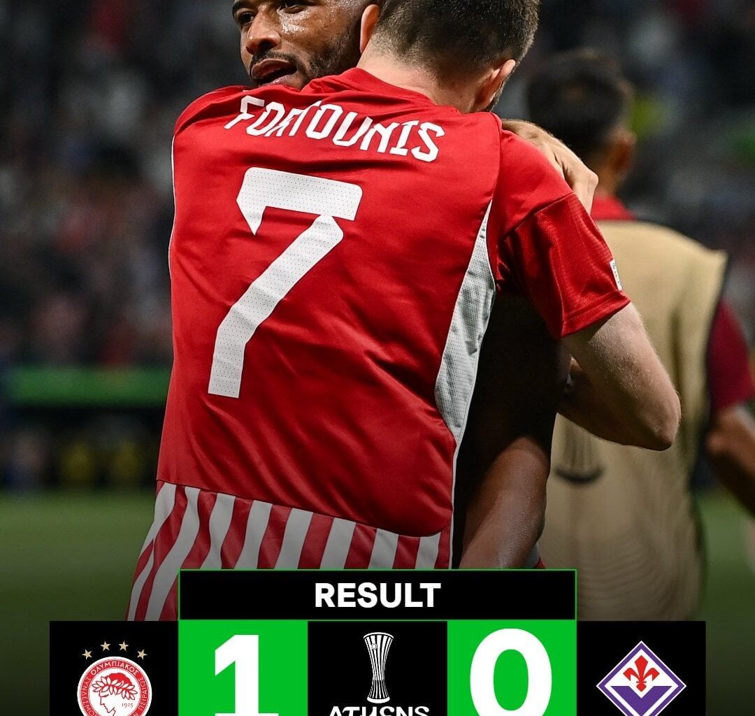 David Carmo, Chiquinho, André Horta, Rúben Vezo, Gelson Marins, João Carvalho e Daniel Podence e conquistam a Liga Conferência ao serviço do Olympiacos