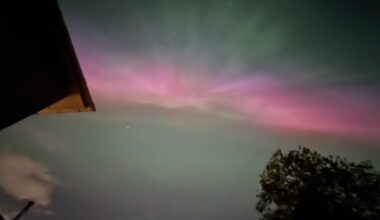 Folks look up , northern lights are visible