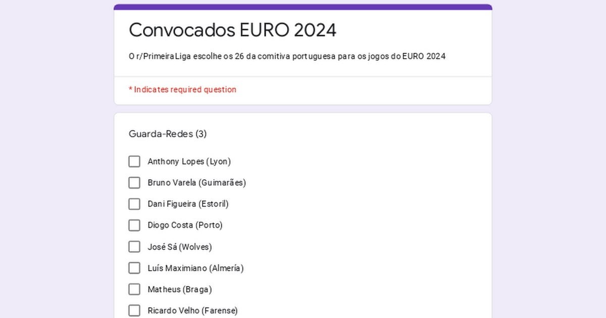 Chegou a altura: r/PrimeiraLiga elege os 26 convocados da Selecção Nacional ao Euro 2024