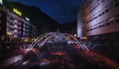 Les fonts de la Rotonda, sense funcionar a causa d'una inundació