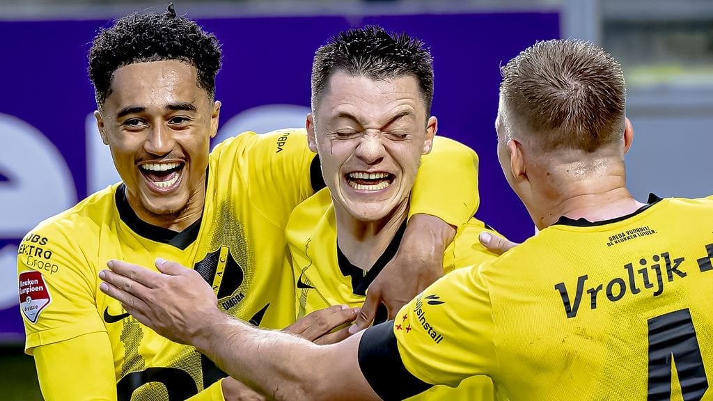 NAC Breda make big leap towards Eredivisie after 6-2 win against nine men Excelsior