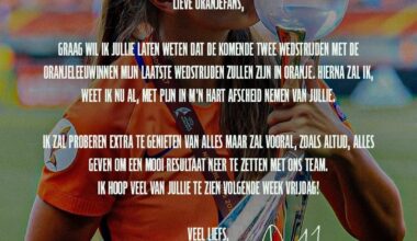 Lieke Martens retires from the Dutch national team