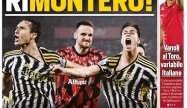 Bologna-Juventus,che ri-Montero!Le prime pagine dei quotidiani sportivi del 21/05