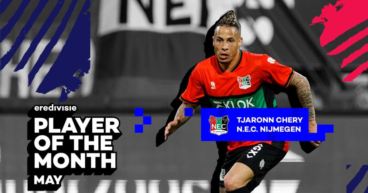 Tjaronn Chery is the Eredivisie Player of the Month in May, the first time a NEC player has been chosen