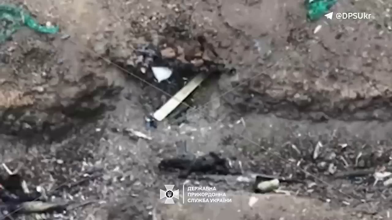FPV drone failed to detonate, so the Russian soldier did it manually using a plank