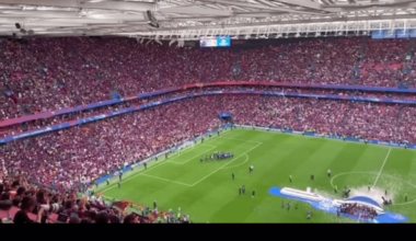 50 000 Barca fans signing the anthem in San Mames after they just won the Uwcl
