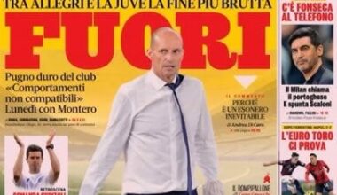 Allegri fired! the front pages of sports newspapers