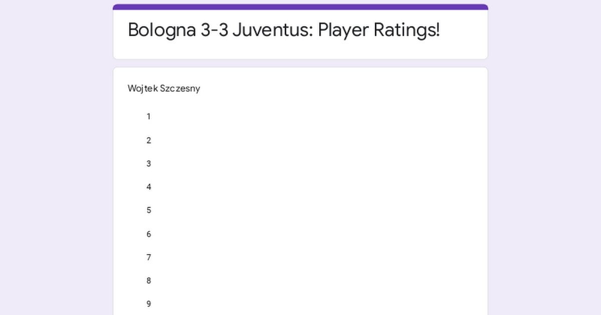 Bologna Juventus: Player Ratings!