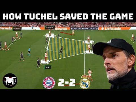 How Tuchel's Genius Tactical Change Saved Bayern | Analysis : Bayern Munich 2-2 Real Madrid - Football Made Simple