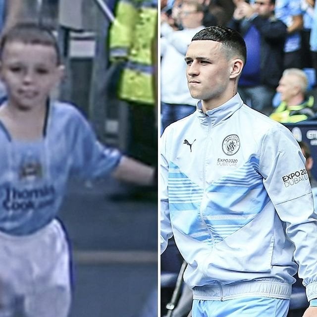 ESPN FC on Instagram: "A reminder that Phil Foden used to walk out onto the pitch alongside the Man City players when he was a kid. Now, he's a six-time Premier League winner, the PL Player of the Season, and gets to walk out onto the pitch with his son, Ronnie"