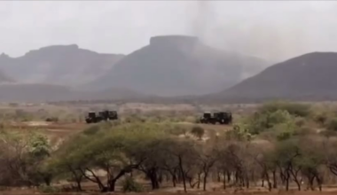 Nigerian military striking ISIS strongholds/ hideout with 5+ MLRS - January 2024