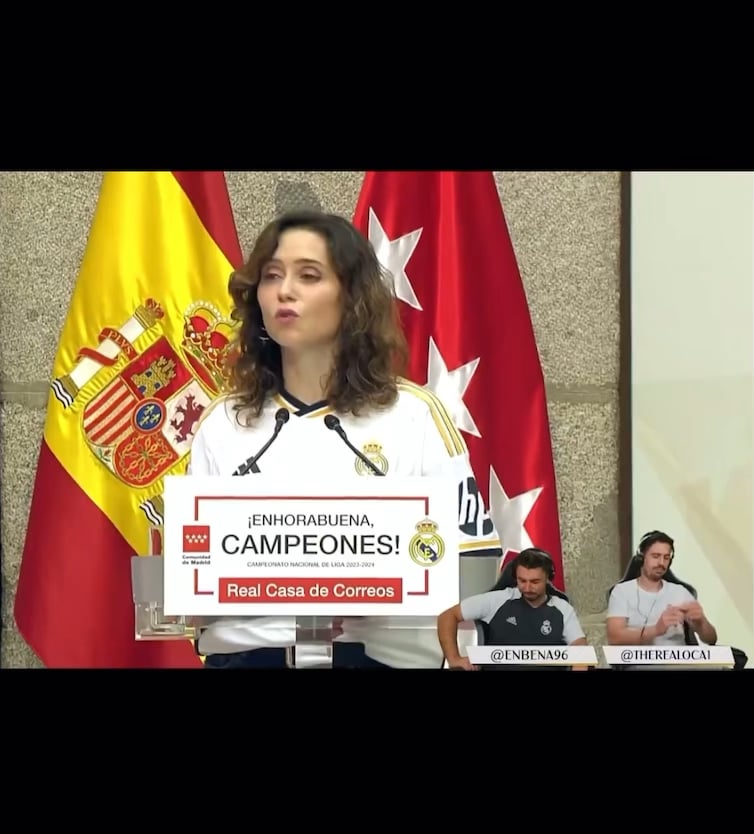 Look at how Carvajal and Joselu react after Isabel Ayuso says “thats how Joselu inserted us into the UCL Final” 🤣