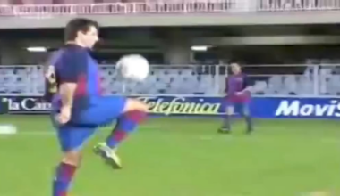 Joan Laporta playing as striker for FC Barcelona in Football Directors Match