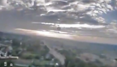 Ukrainian Kamikaze Drone Destroys A Russian Tank.