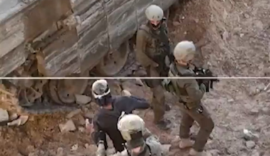 AJ a récupéré la vidéo d'un drone filmant des soldats Israëliens utiliser un civil comme bouclier humain. Il est envoyé pour vérifier une école abandonnée et poursuivi par un autre drone